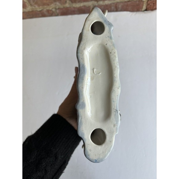 Vintage Dolphin Pod Family Blue Ceramic Iridescent Lusterware 6 Dolphin Family - Picture 7 of 7